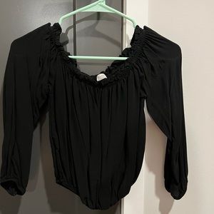 Brandy Melville black off-shoulder long sleeve blouse - OS